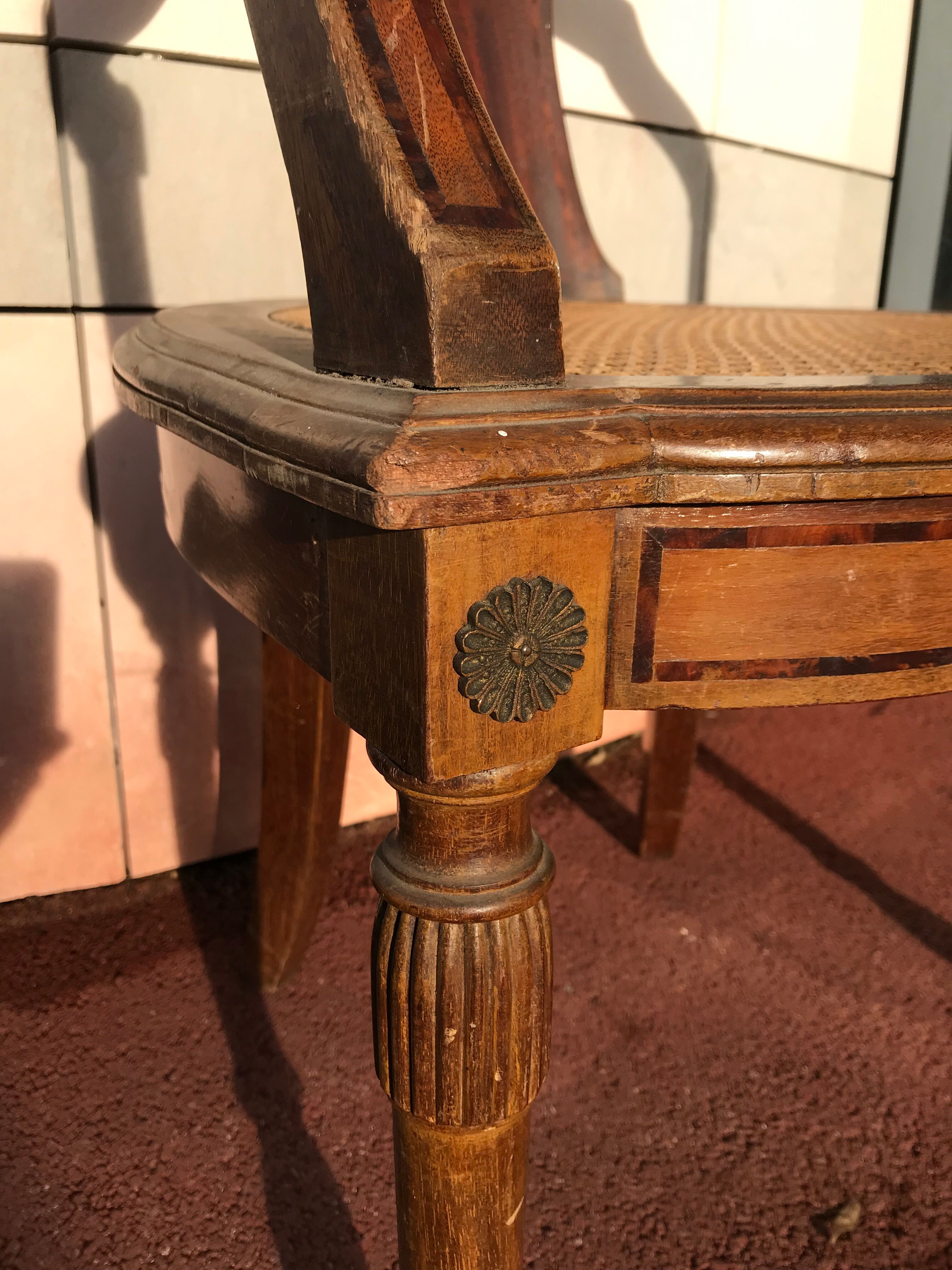 Cane empire armchair