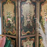 3-panel screen in painted wood