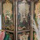 3-panel screen in painted wood