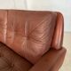 Danish mid-century Svend Skipper cognac 3 person sofa 1960s