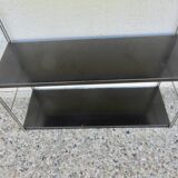 Modular String shelf in chrome and brown metal