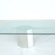 Glass table on chrome base, Italy - 1970s