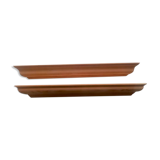 Pair of raw wood molding shelves