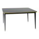 Square Dining Table, High Gloss Top, Brass, Black Cone Legs, Diamond Black - M
