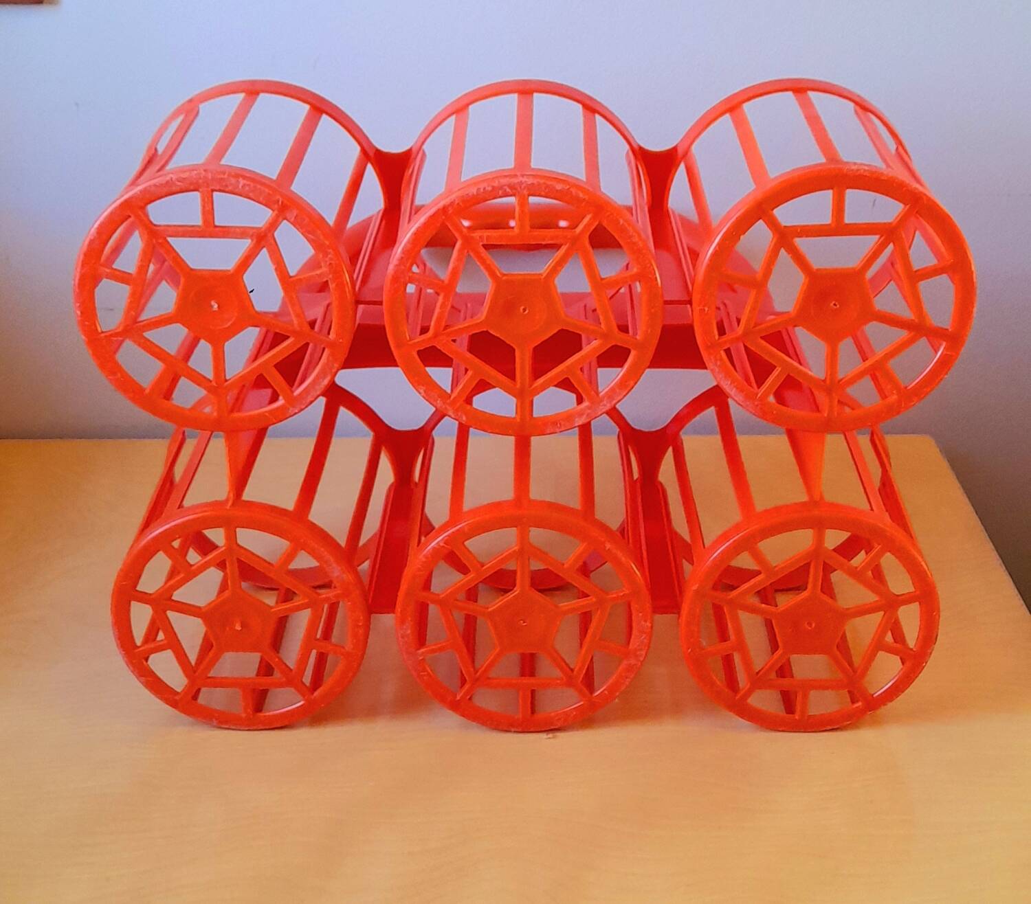 Porte bouteille orange 70s
