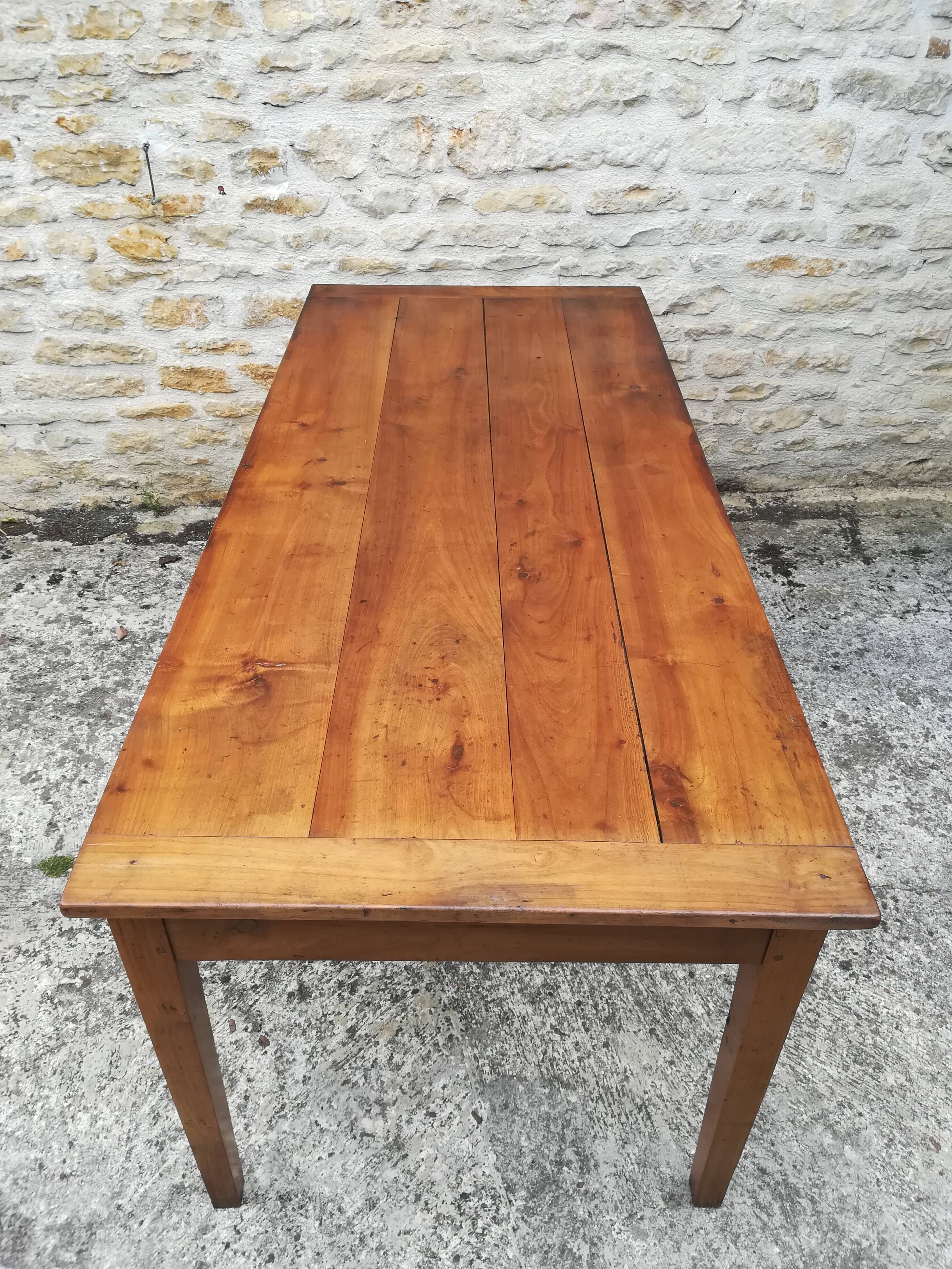 Farm table in solid cherry tree