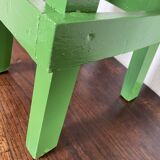Wooden slatted stool
