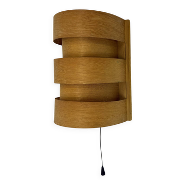 Scandinavian Modern Pine Wall Light by Hans Agne Jakobsson for Markaryd, Sw