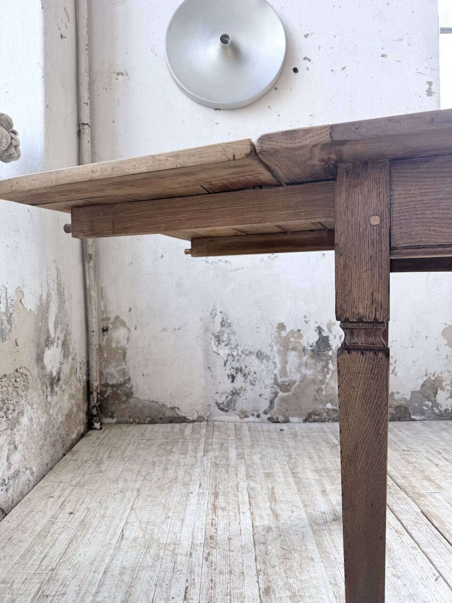 Solid oak farmhouse table with extensions (190-280cm) 1950