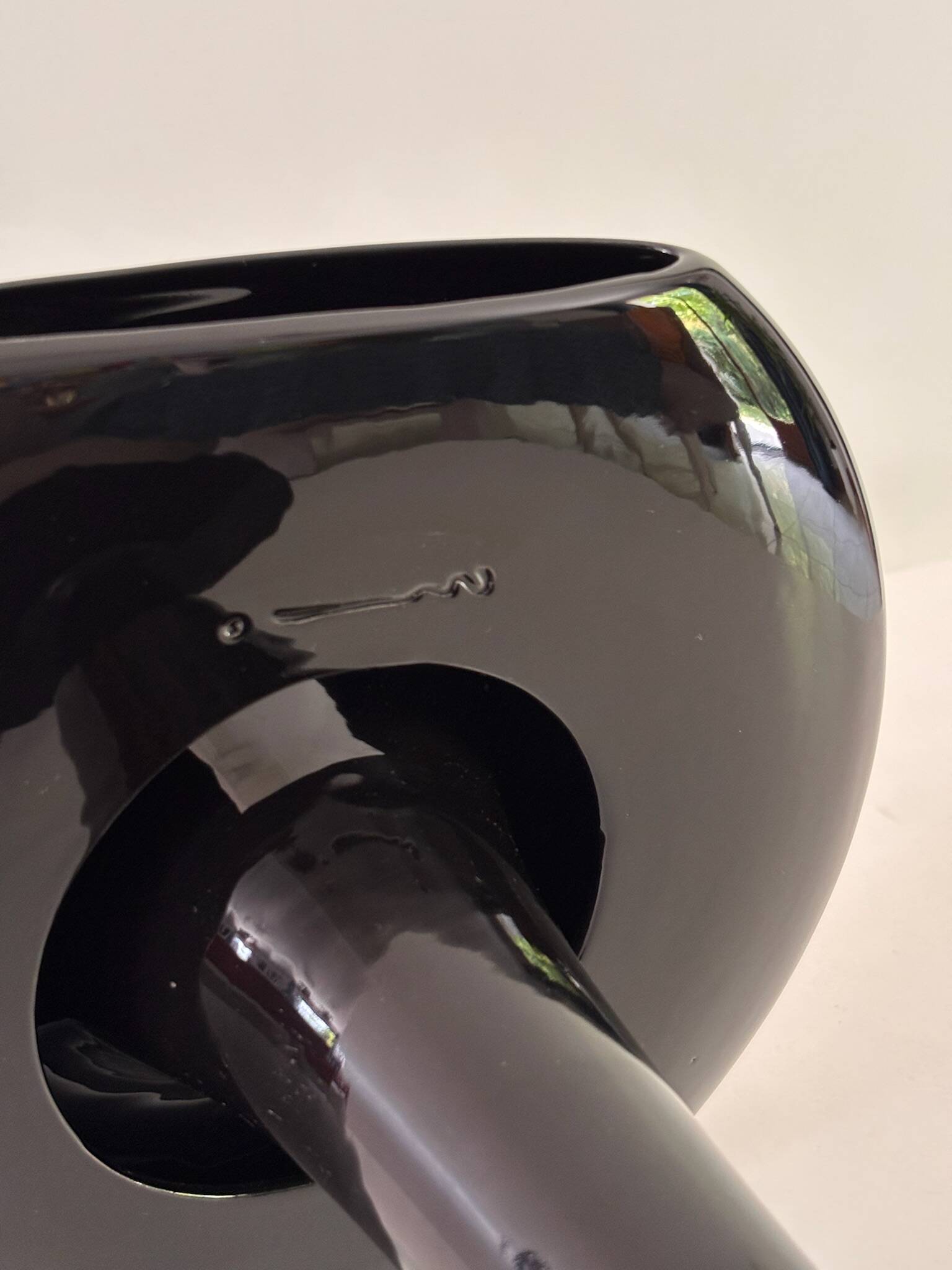 Sci-Fi Vase by Marc Newson for Cor Unum 1993 Glazed Black Ceramic Signed Ra