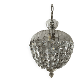 Antique crystal basket chandelier with pendants