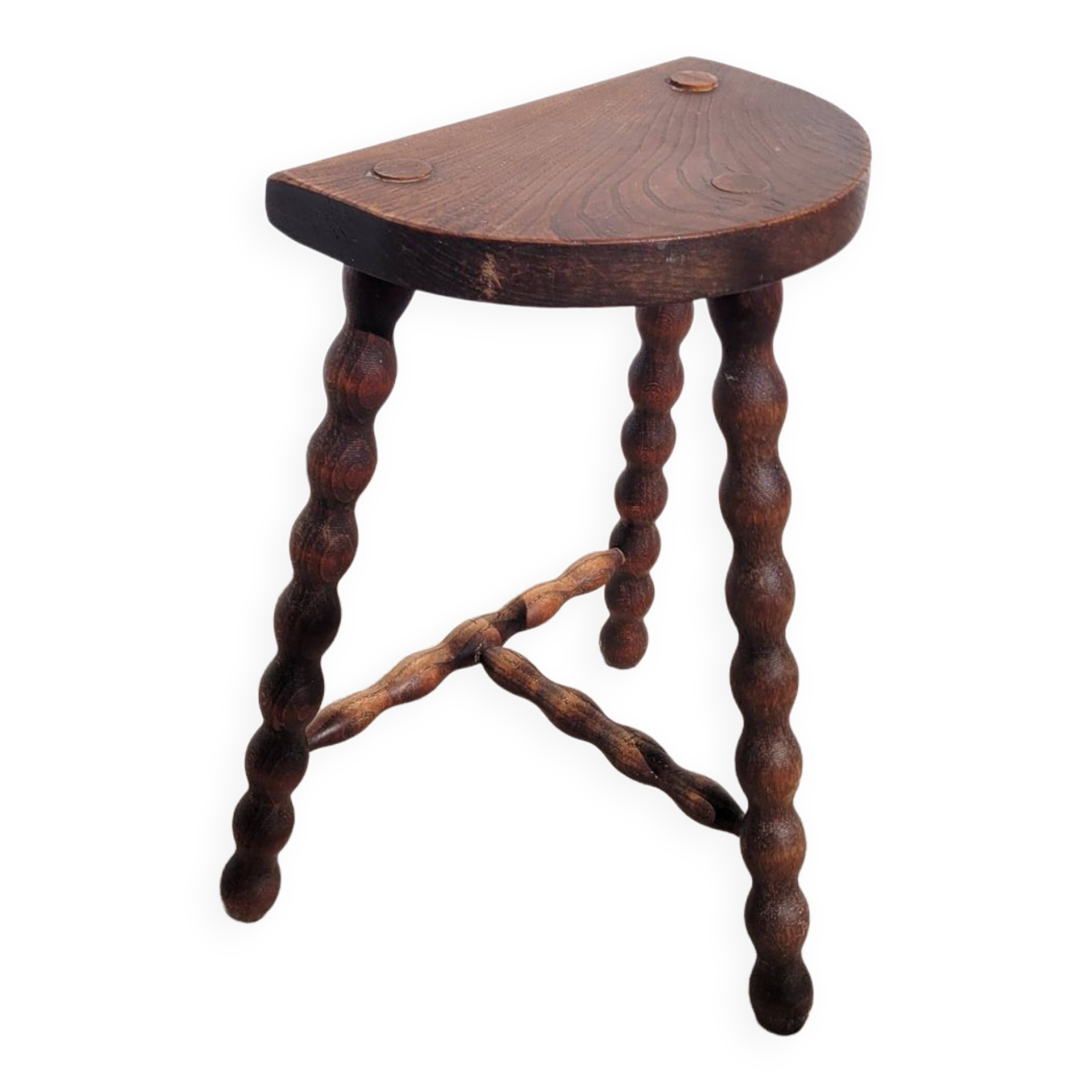 Tabouret vintage à chapelet tripode