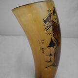 Old glass horn african art senegal lac rose vintage horn glass african art