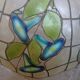 Ancienne suspension vitrail style Art Nouveau