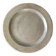 Vintage round brushed pewter tray D37cm