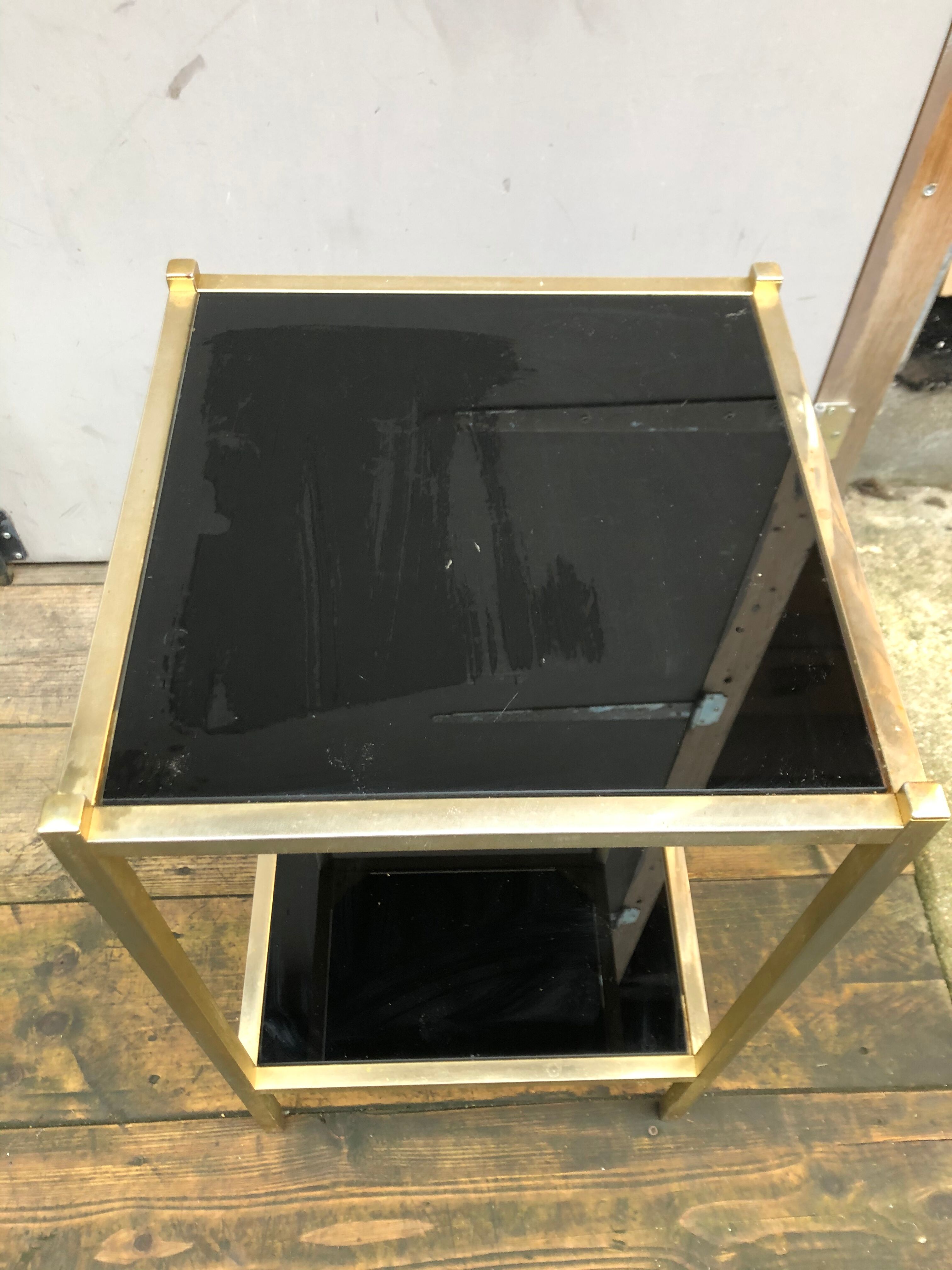 Golden sofa tip double trays black opaline 1960