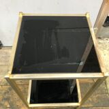 Golden sofa tip double trays black opaline 1960