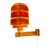 Mounted Pine Veneer Wall Lamp By Hans-Agne Jakobsson For Markaryd, Sweden 1960S