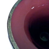 Vase cornet en verre mauve et argenté