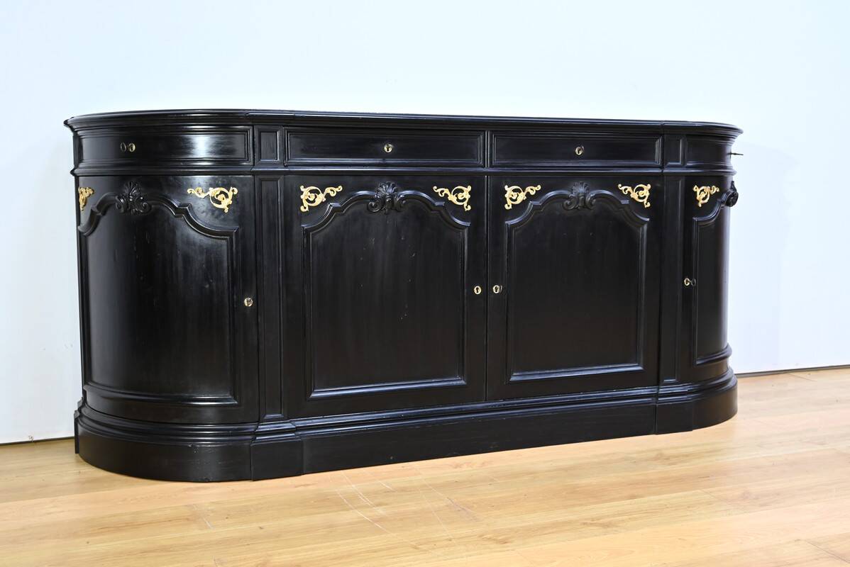 Sideboard of Blackened Oak Paneling, Regency style – Late 19th century