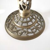 White marble ashtray on brass stand