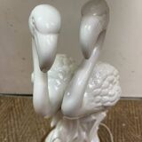White porcelain flamingo lamp