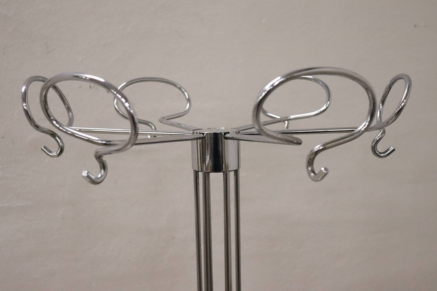 1970s chrome floor coat rack