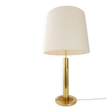 Chic living room lamp golden brass & faux leather 1970 adjustable height 70s 70'