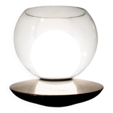 Glass & Chromed Metal Table Lamp, Italy, 1970s