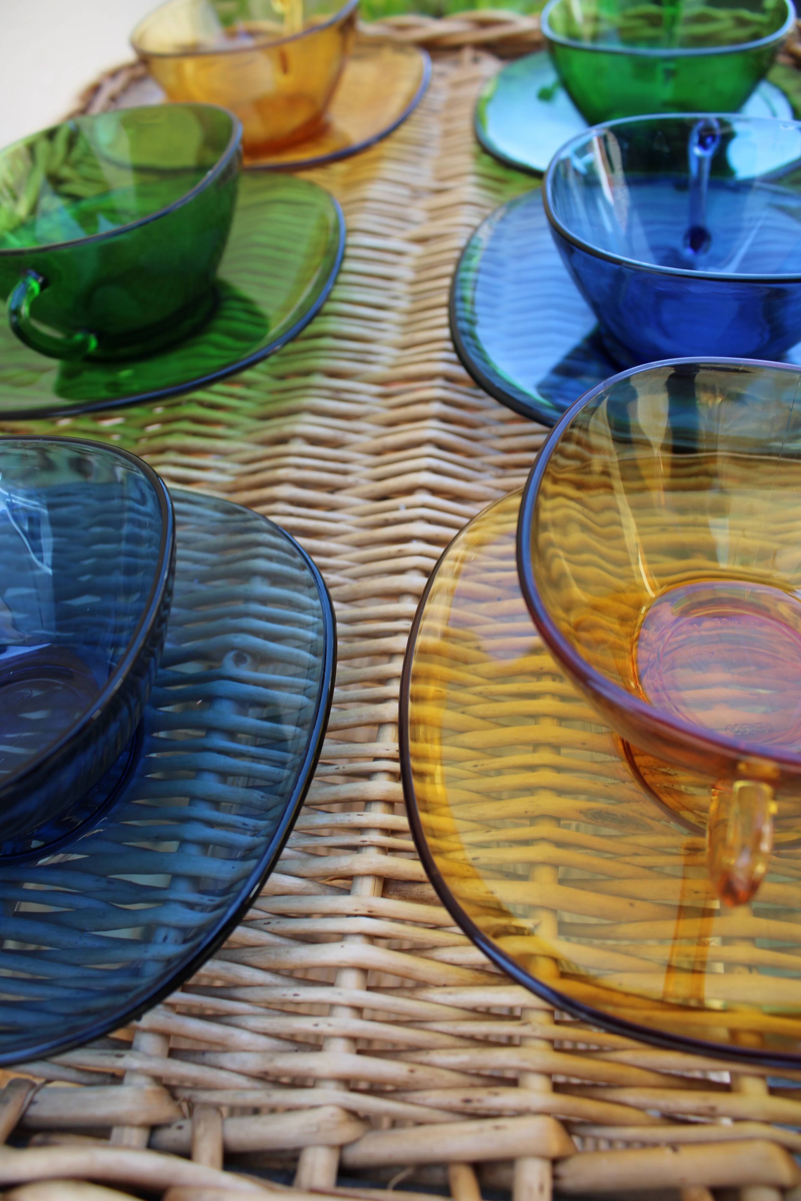 6 cups Vereco and their saucers