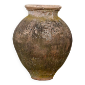 Old terracotta jar with its metal clasps, late 19th century.