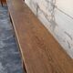Pair of oak old farm benches 2m71