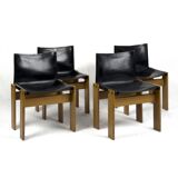 Set of 4 Monk dining chairs by Afra & Tobia Scarpa for Molteni, 1970s