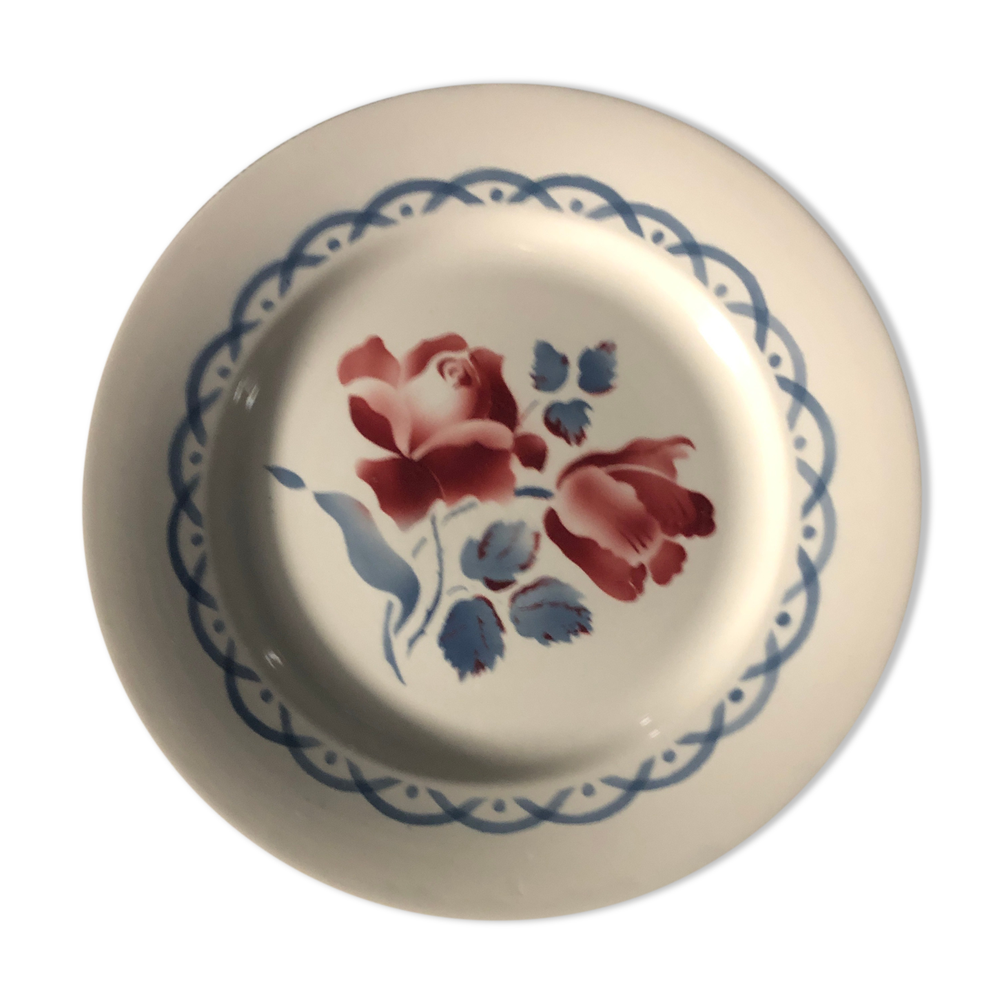 Set of 5 flat plates sarreguemines digoin cannes