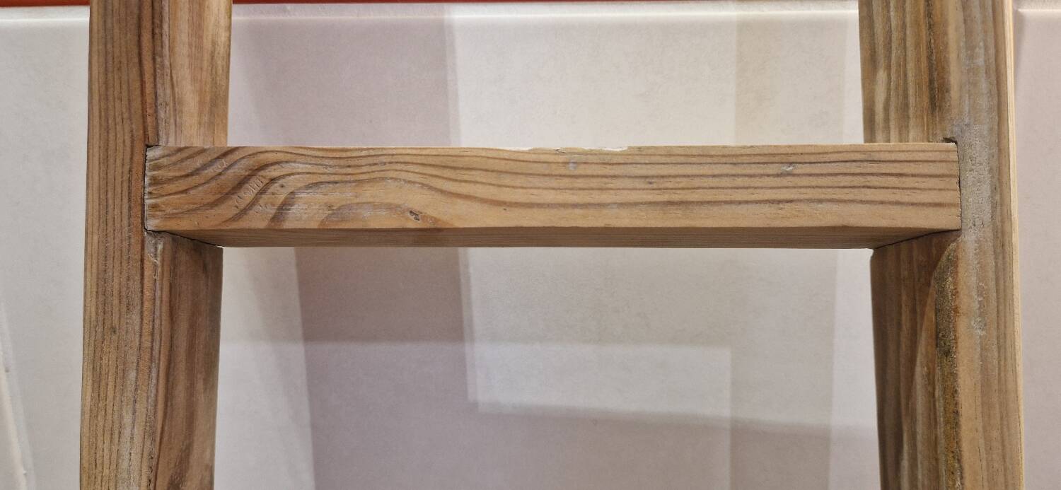 Vintage pine towel rack shelf ladder
