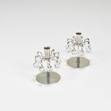 Pair of candlesticks "Lights of Vienna" J.L. Lobmeyr, faceted Swarovski crystals