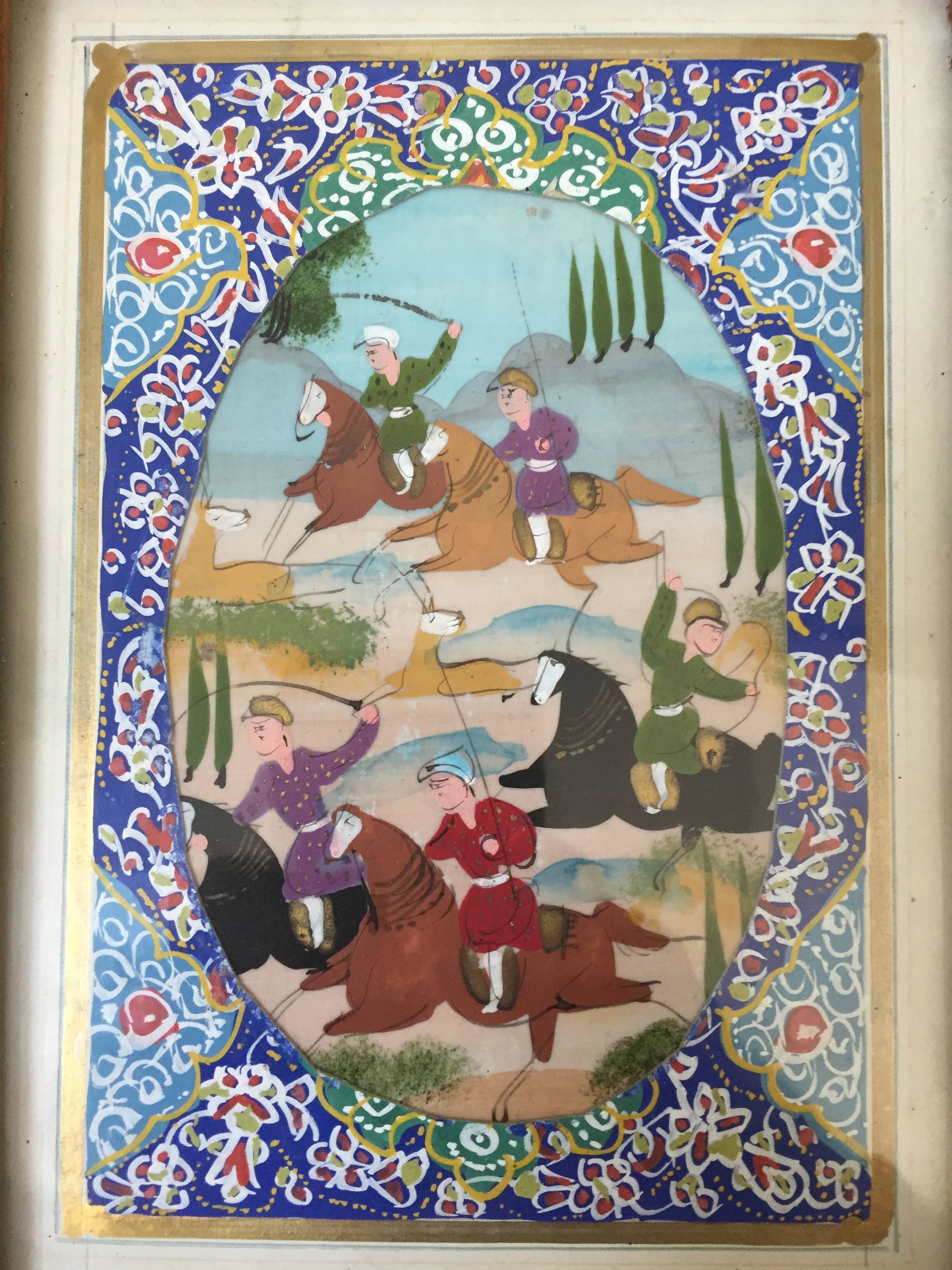 Pair of Persian Khatam paintings