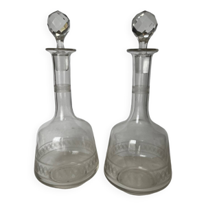 Paire de carafes en cristal
