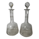 Pair of engraved crystal decanters