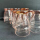 Service for 4 people - Art Deco - Glass or 1/2 pink crystal blown and cut