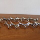 Set of 12 vintage knife rests, in silver metal