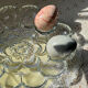Crystal glass egg dish/tray by August Walther Glass