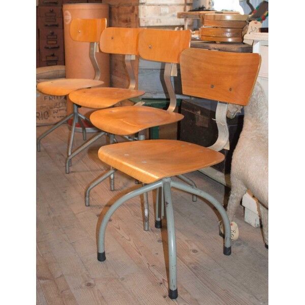 Chaise industriel metal et bois