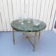 Table néoclassique marbre vert vintage
