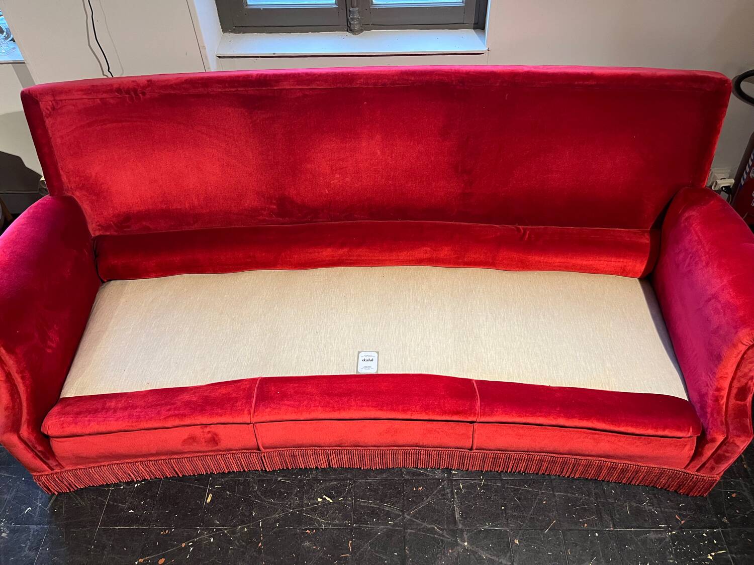 1970s velvet sofa