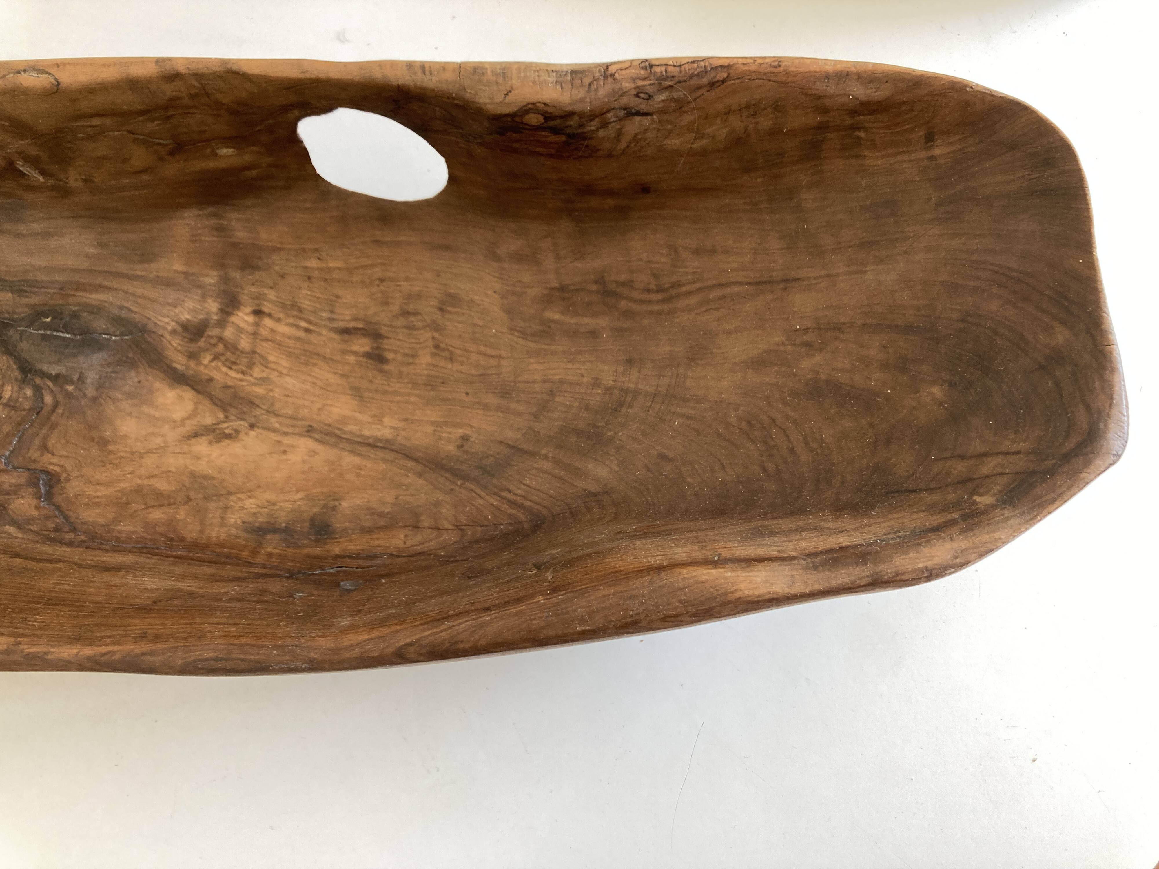XXXL walnut wood carved centre table 1960 monoxyle