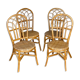 Suite de 4 chaises rotin 1970bois cintre belle patine