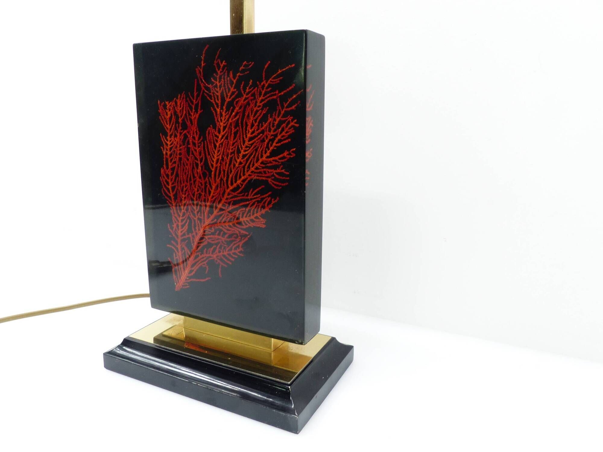 Maison Le Dauphin – “Caraïbes” lamp with gorgonia inclusion 1970-1980
