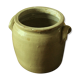 Grey glazed stoneware pot two handles 5 L