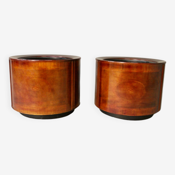 Pair of hobby flower pots cover with interior